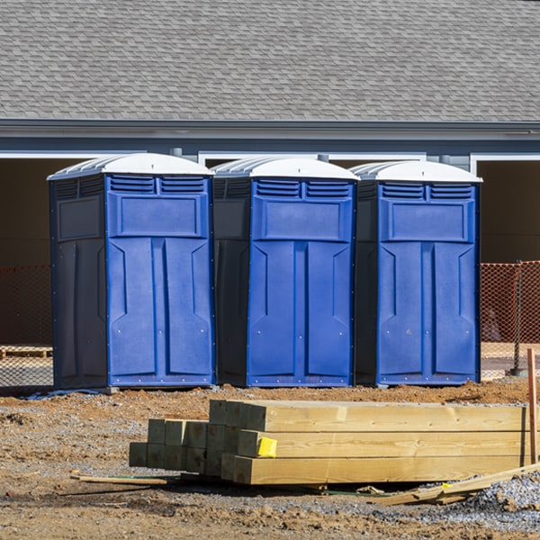 how often are the porta potties cleaned and serviced during a rental period in East Rockingham